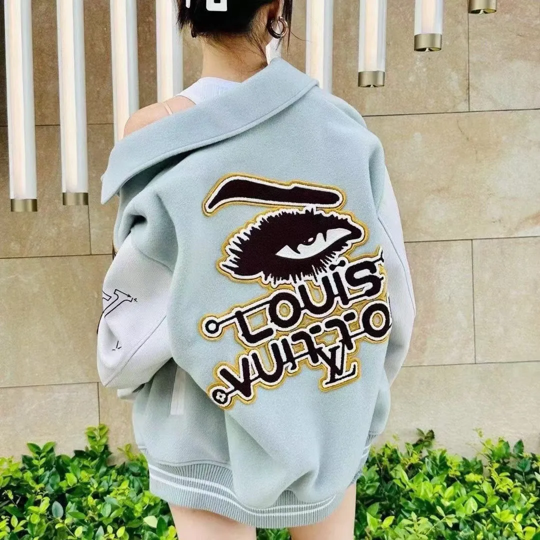 Louis Vuitton 23Fw Eye of the Devil Heavy Embroidered Baseball Jacket Jacket